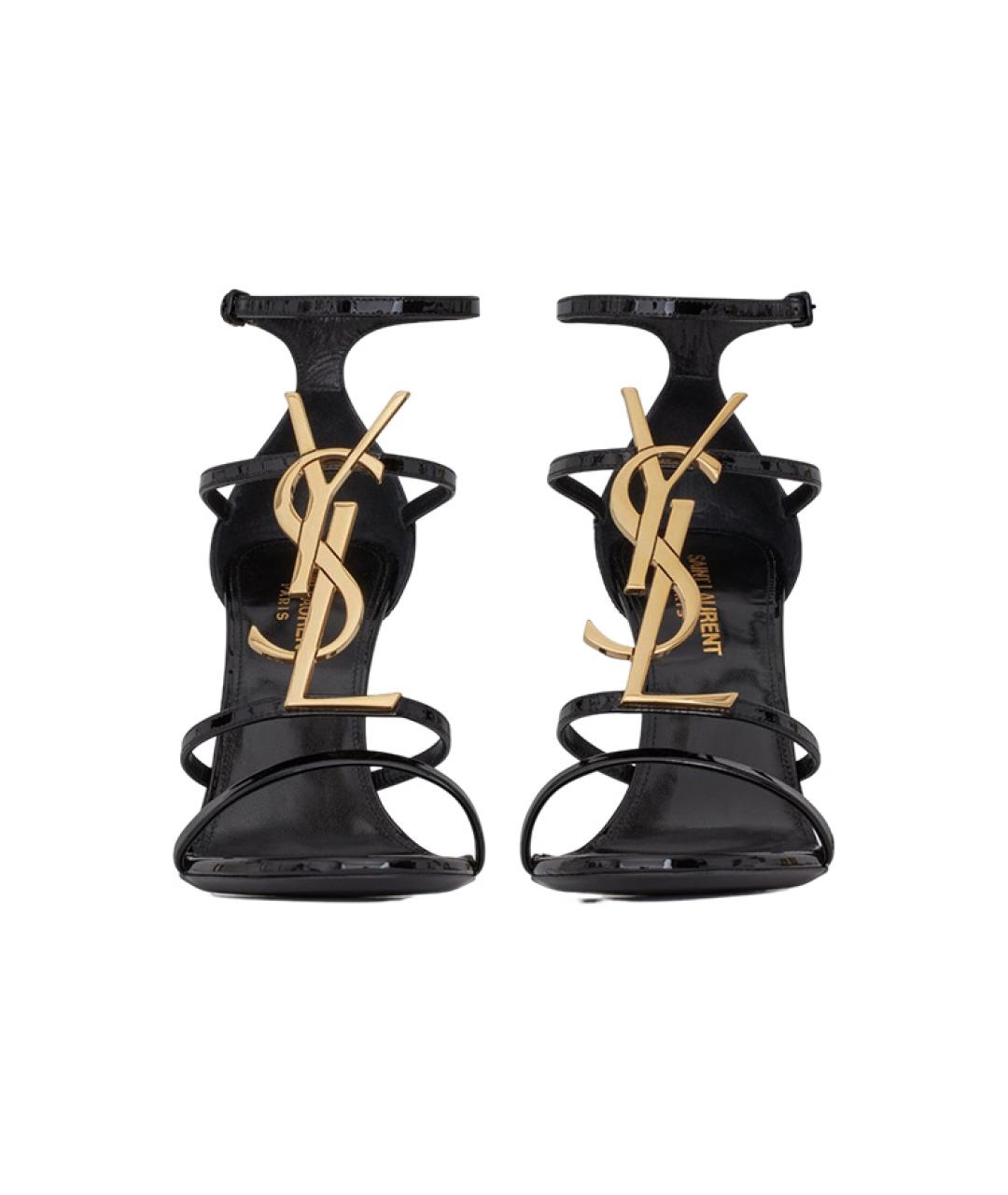 SAINT LAURENT Черные кожаные сандалии, фото 5