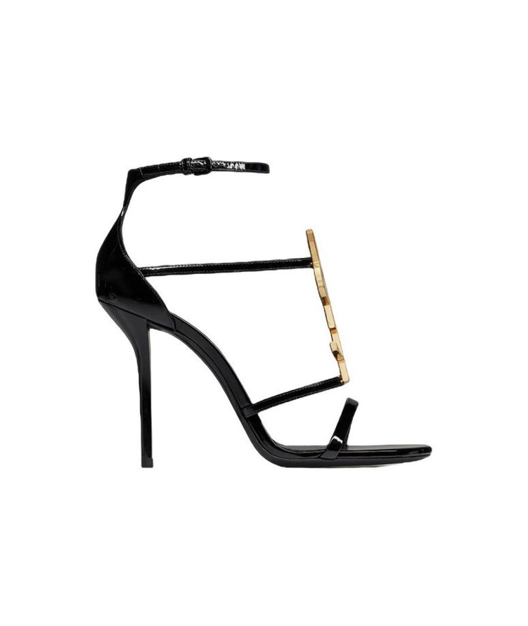 SAINT LAURENT Черные кожаные сандалии, фото 1