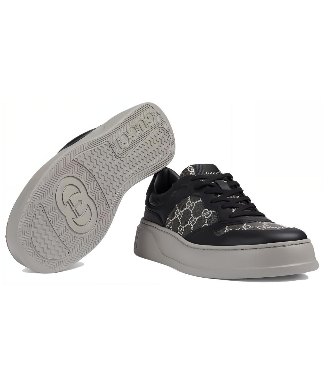 GUCCI Черные низкие кроссовки / кеды, фото 6