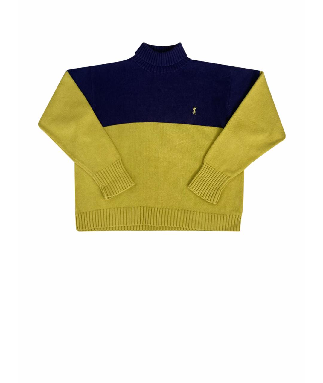 SAINT LAURENT Желтый хлопковый джемпер / свитер, фото 1