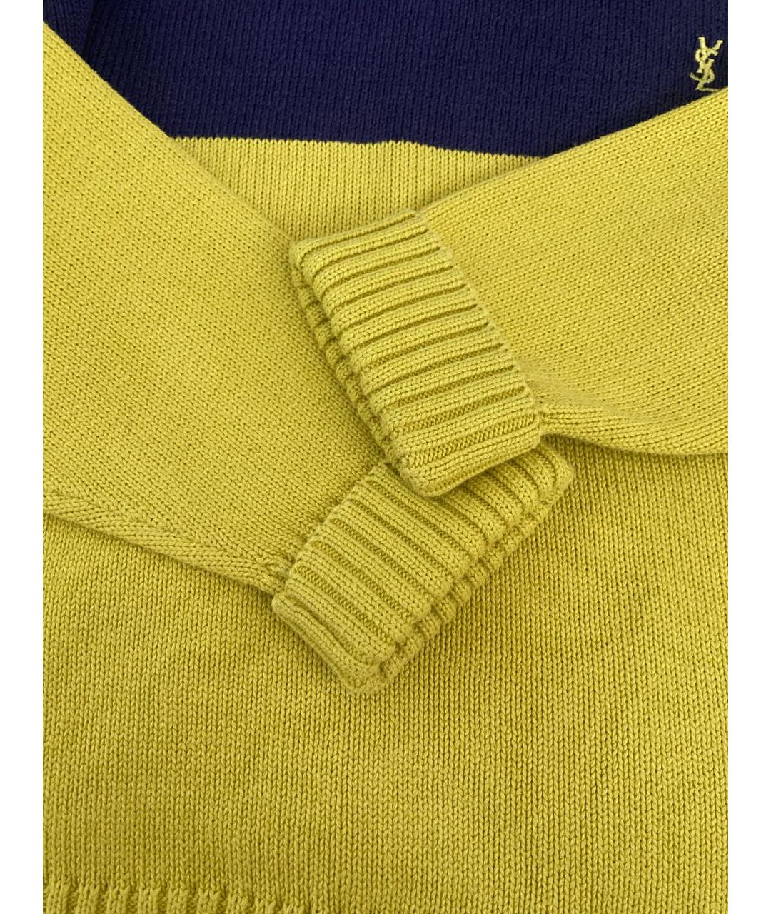 SAINT LAURENT Желтый хлопковый джемпер / свитер, фото 7