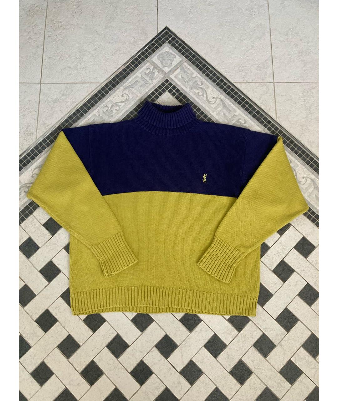 SAINT LAURENT Желтый хлопковый джемпер / свитер, фото 8