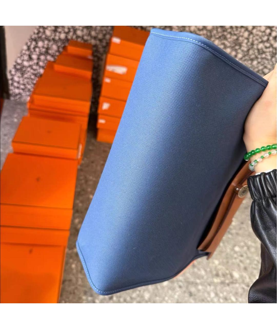 HERMES Синяя кожаная сумка через плечо, фото 3
