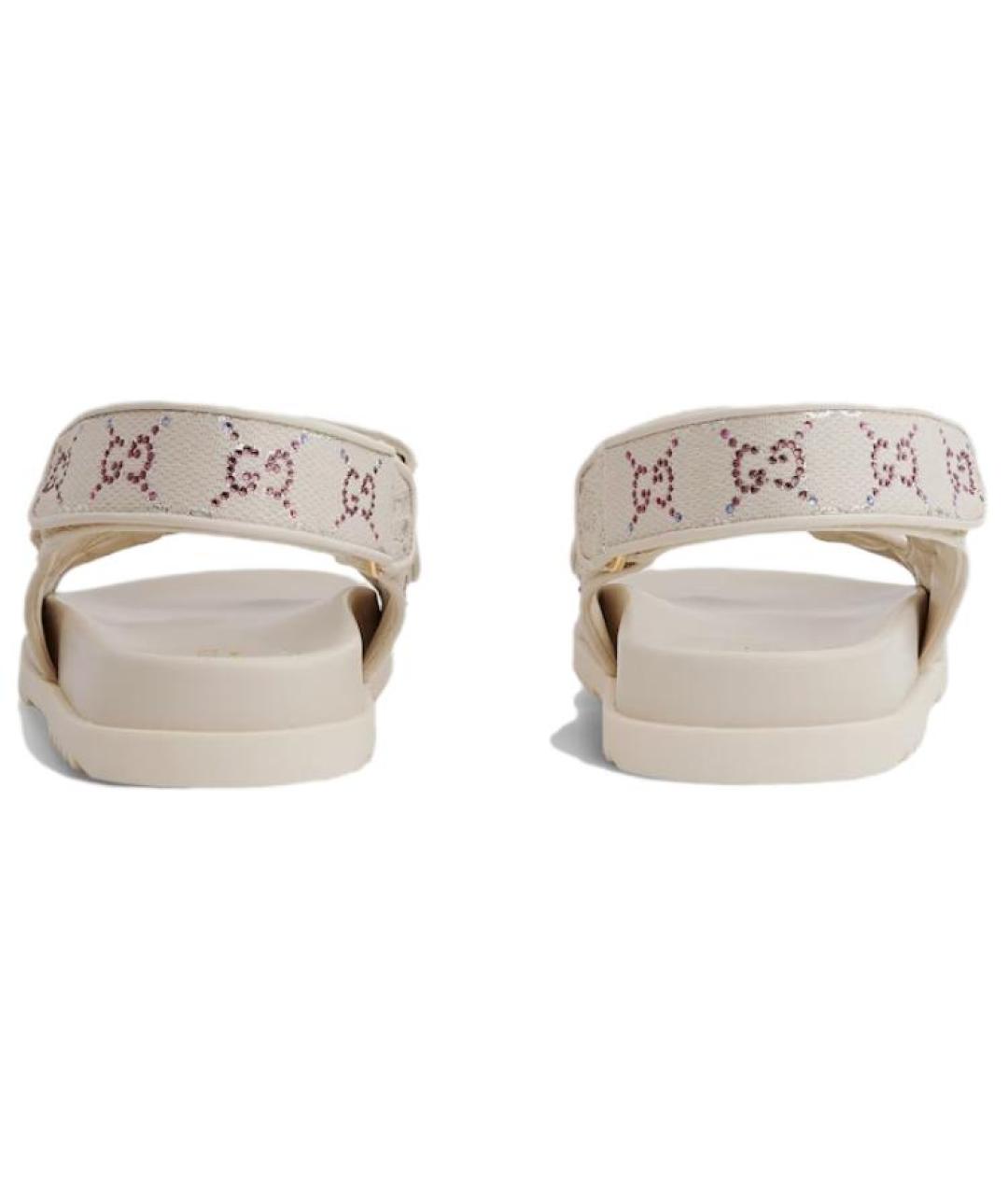 GUCCI Бежевые текстильные сандалии, фото 4