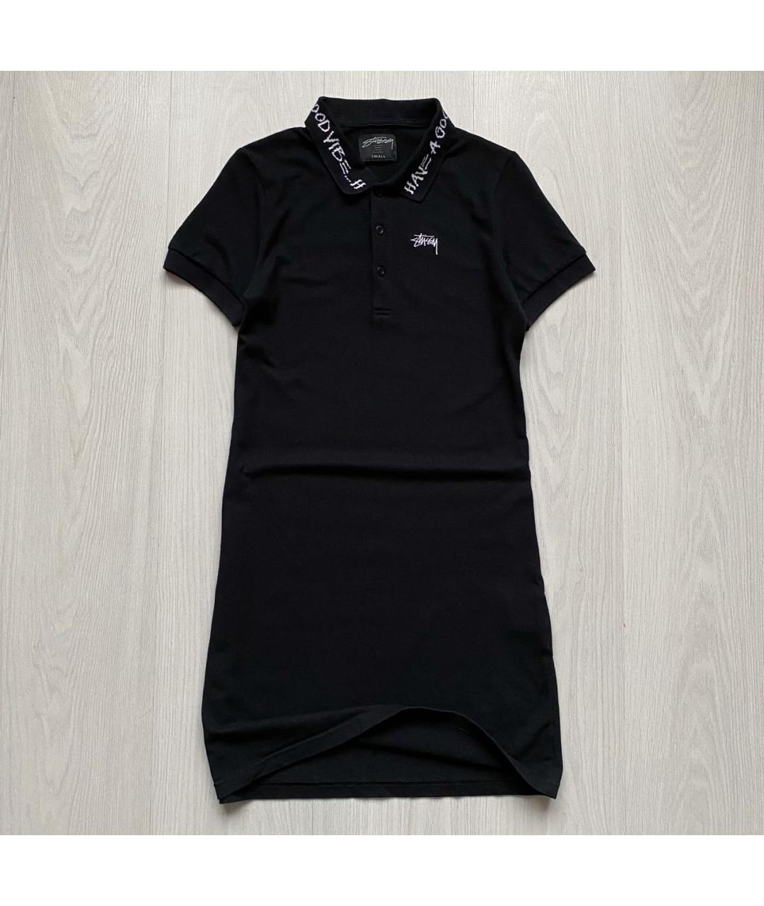 STUSSY Черное хлопковое повседневное платье, фото 8
