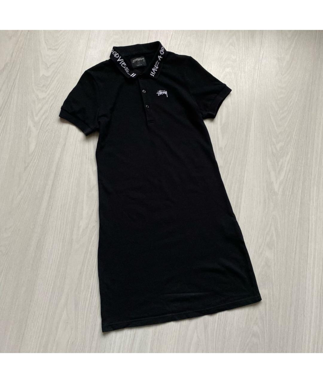 STUSSY Черное хлопковое повседневное платье, фото 4
