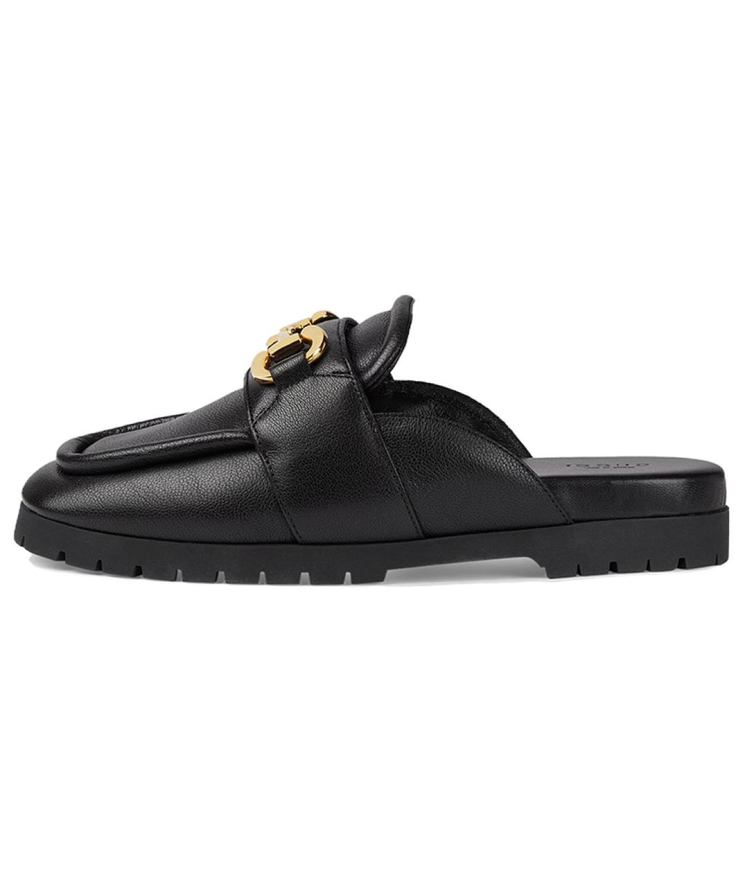 GUCCI Черные кожаные мюли, фото 2