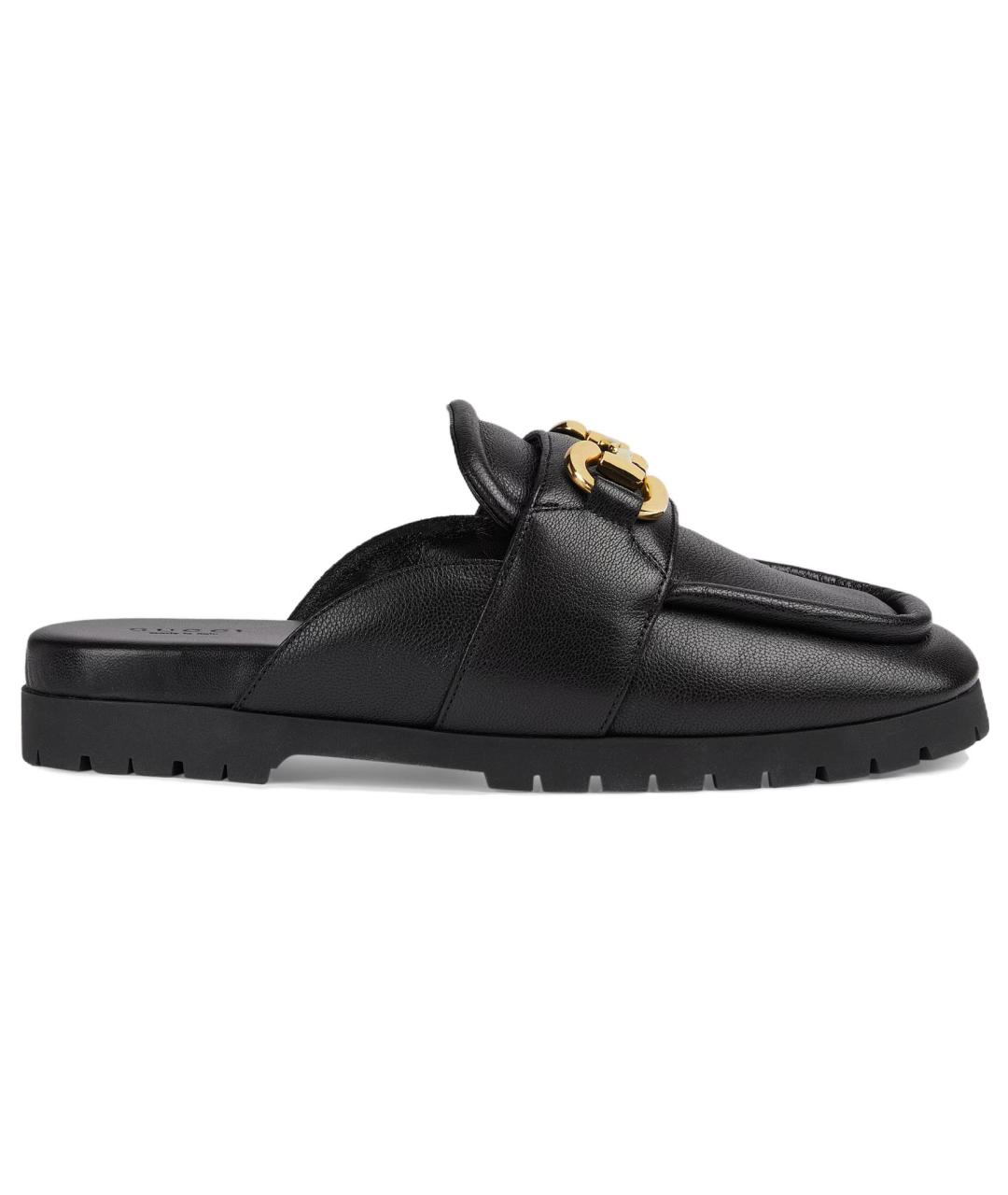 GUCCI Черные кожаные мюли, фото 6