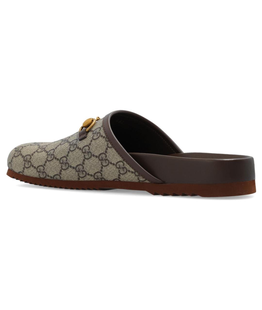 GUCCI Бежевые кожаные сандалии, фото 4