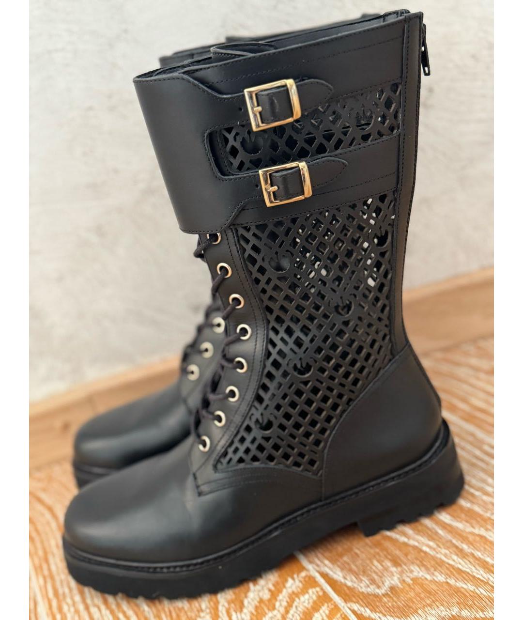 PINKO Черные кожаные ботинки, фото 8