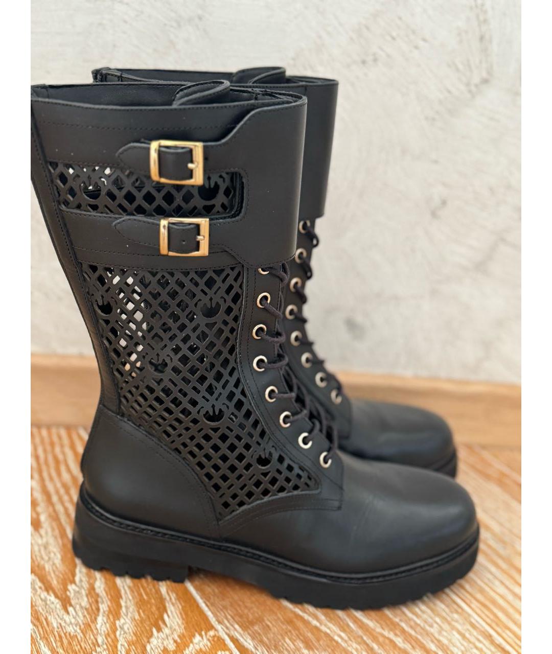 PINKO Черные кожаные ботинки, фото 9