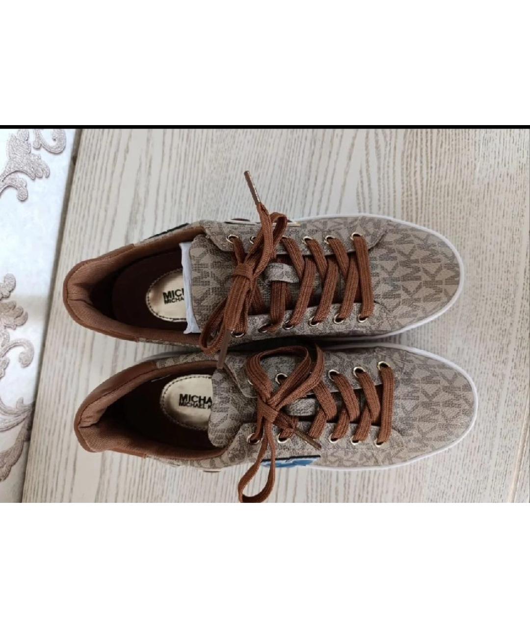 MICHAEL KORS Бежевые кеды из искусственной кожи, фото 2