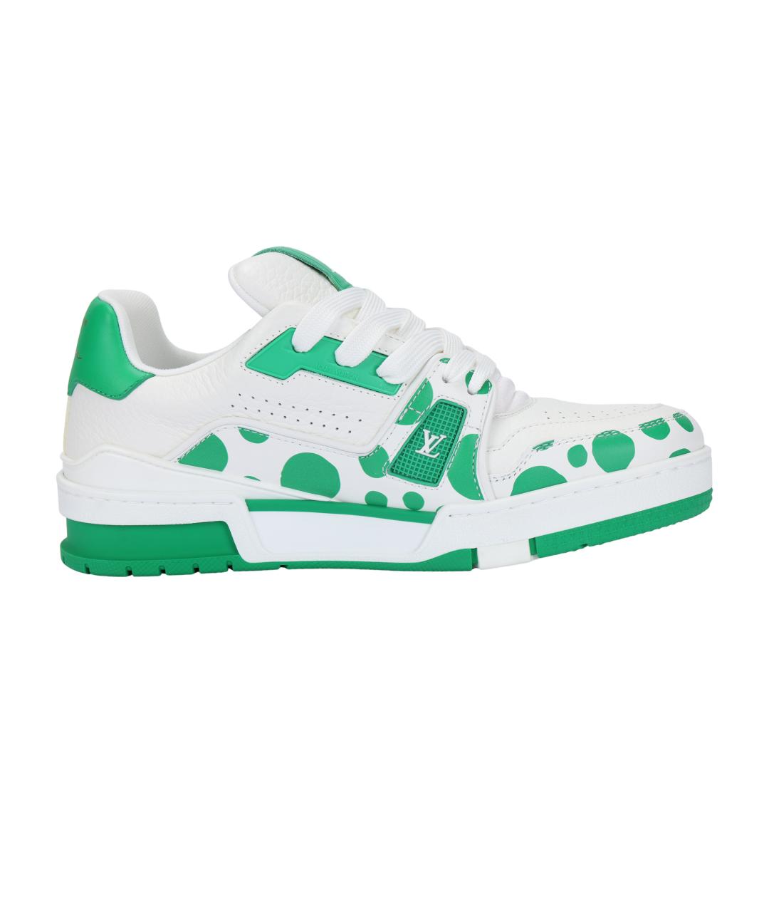 LOUIS VUITTON Зеленые кожаные кроссовки, фото 1