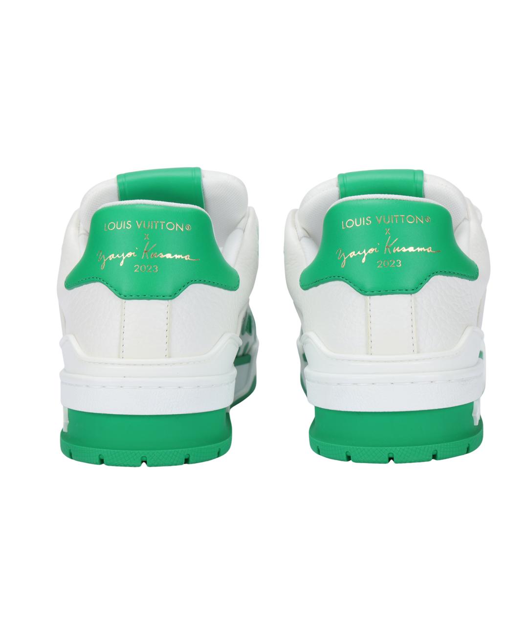 LOUIS VUITTON Зеленые кожаные кроссовки, фото 4