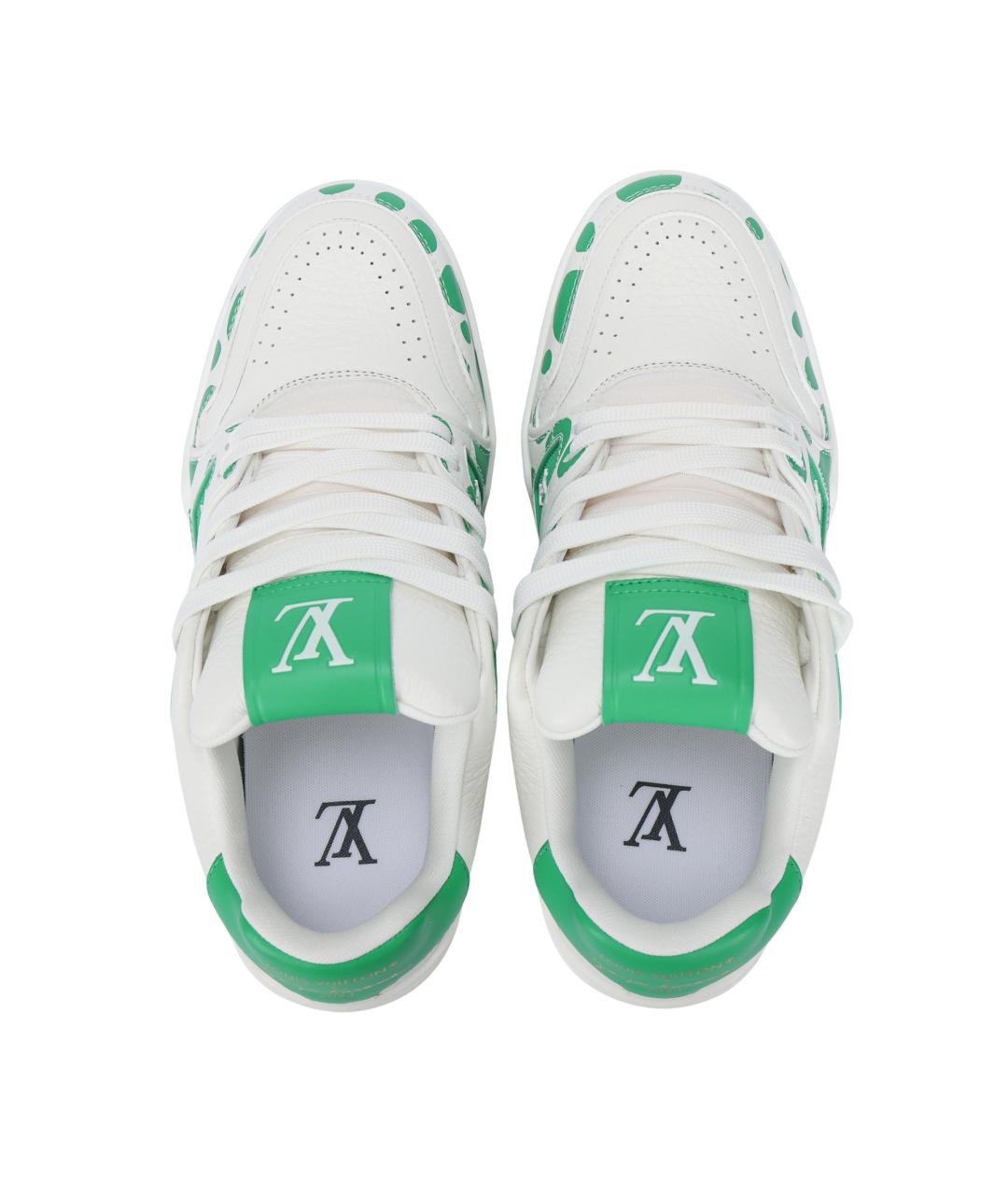 LOUIS VUITTON Зеленые кожаные кроссовки, фото 3