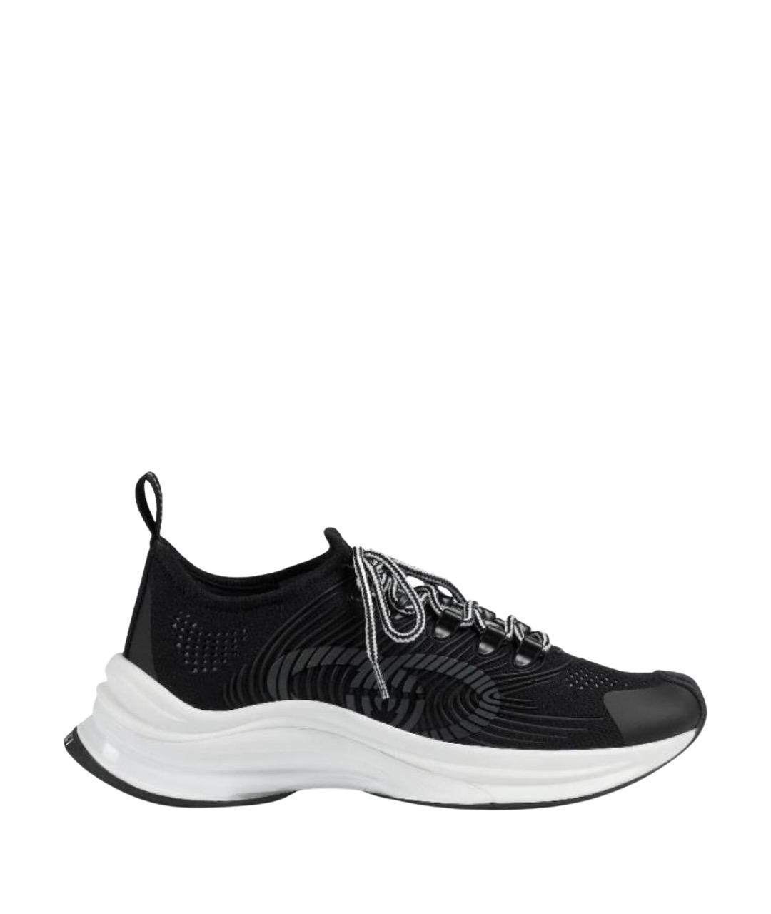 GUCCI Черные текстильные кроссовки, фото 1