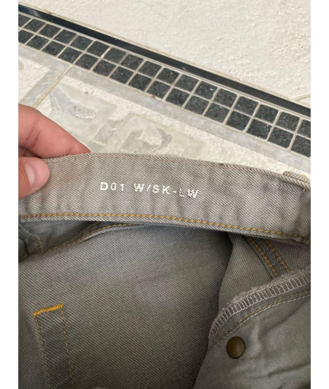 SAINT LAURENT Серые хлопко-полиэстеровые джинсы слим, фото 6