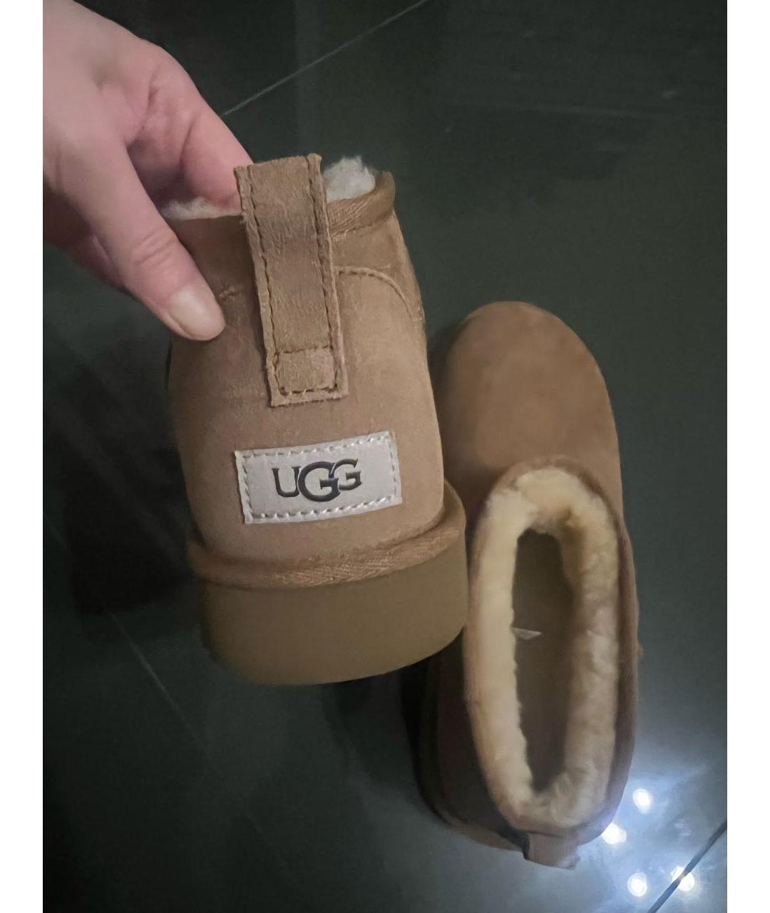 UGG AUSTRALIA Бежевые замшевые низкие ботинки, фото 3