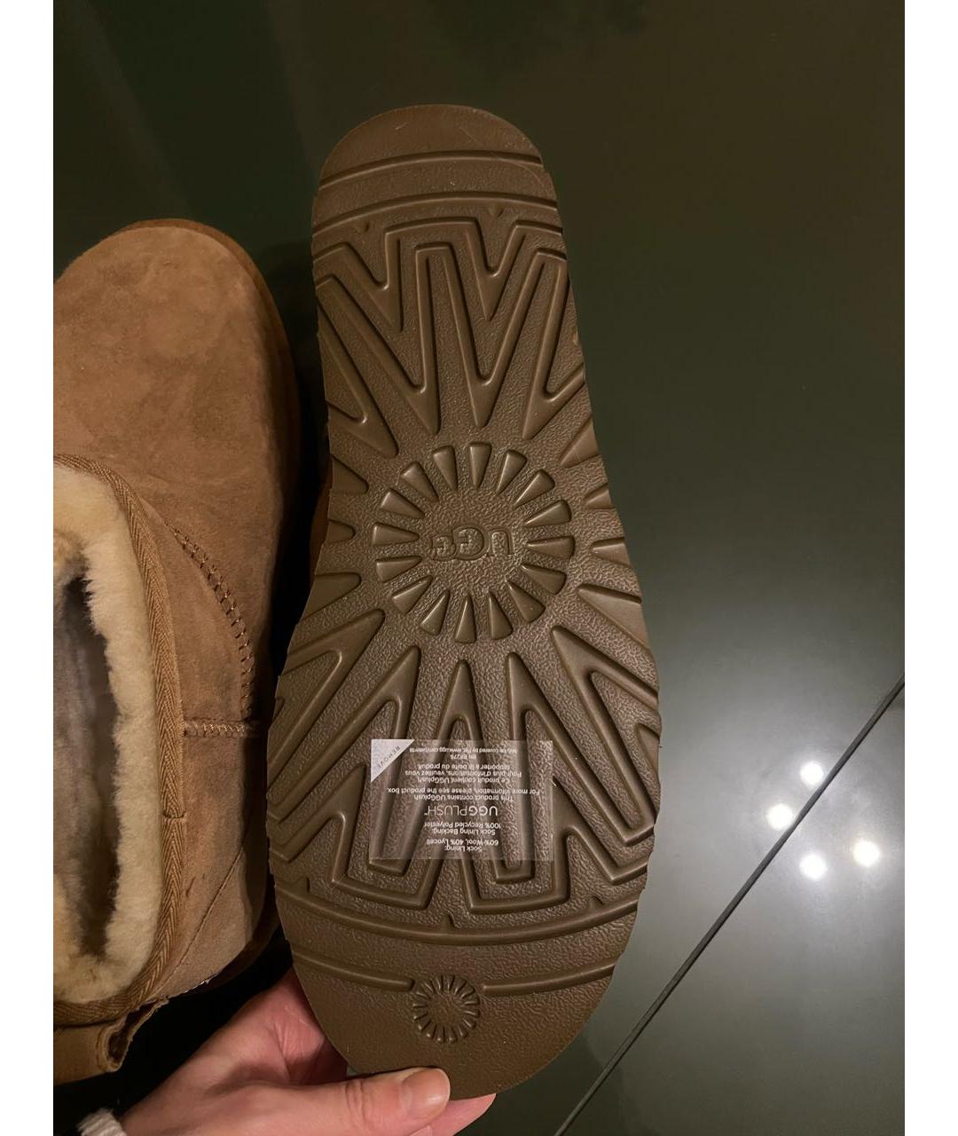 UGG AUSTRALIA Бежевые замшевые низкие ботинки, фото 5