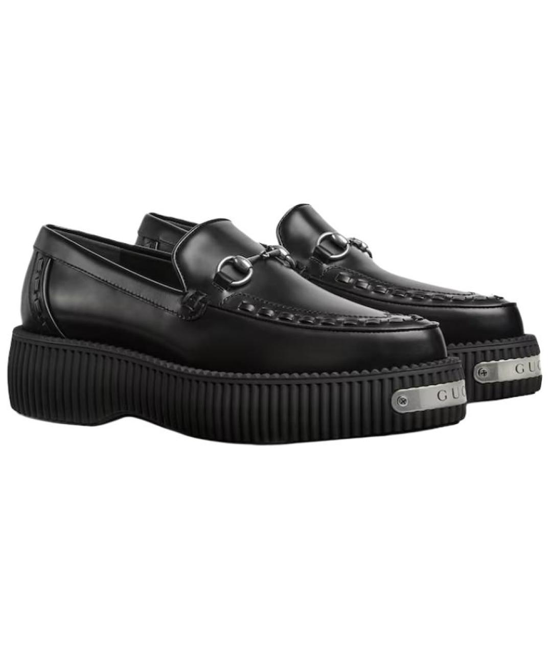 GUCCI Черные кожаные лоферы, фото 3