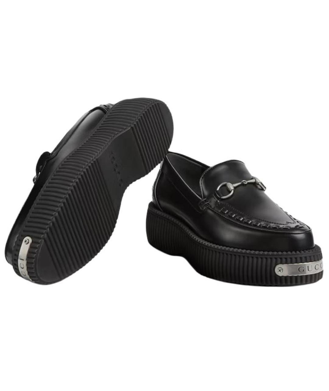 GUCCI Черные кожаные лоферы, фото 6