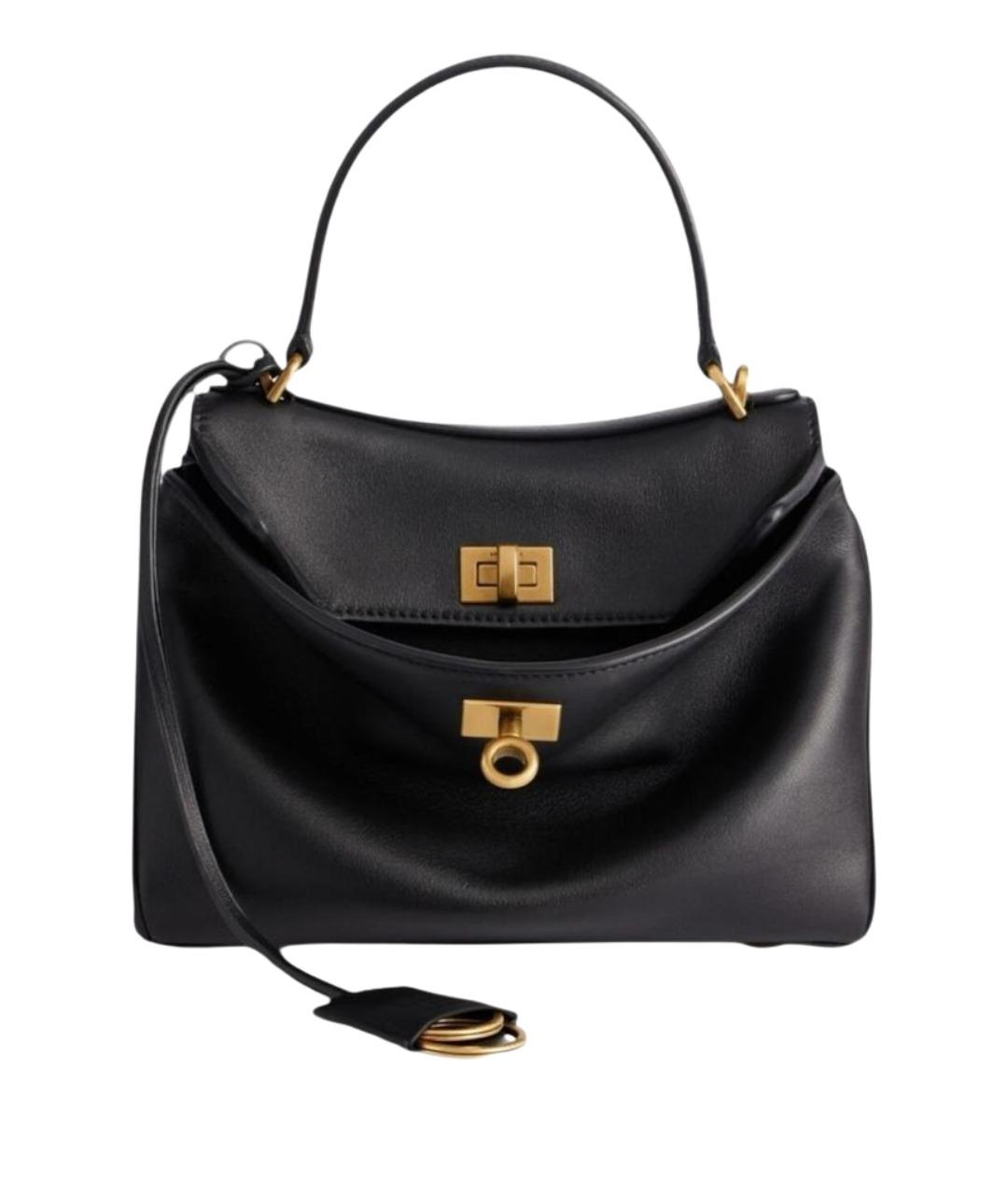 BALENCIAGA Черная кожаная сумка с короткими ручками, фото 1