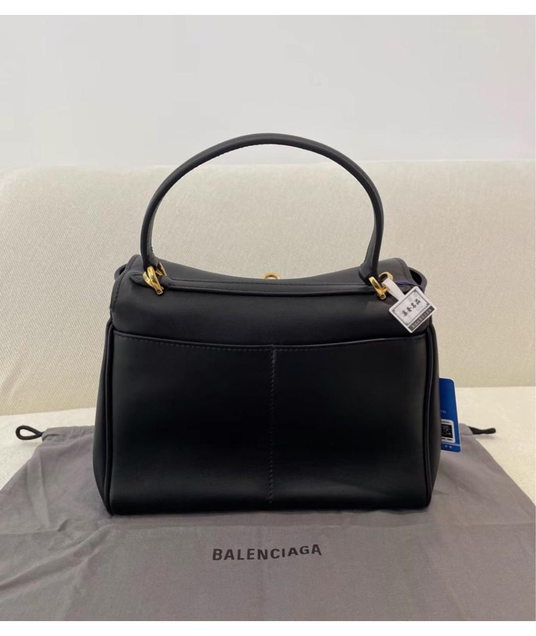 BALENCIAGA Черная кожаная сумка с короткими ручками, фото 3