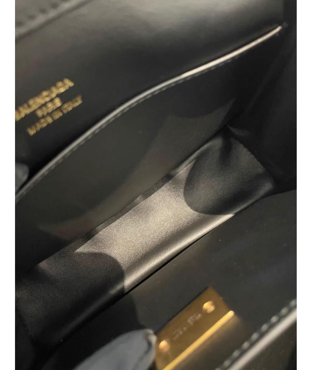 BALENCIAGA Черная кожаная сумка с короткими ручками, фото 4