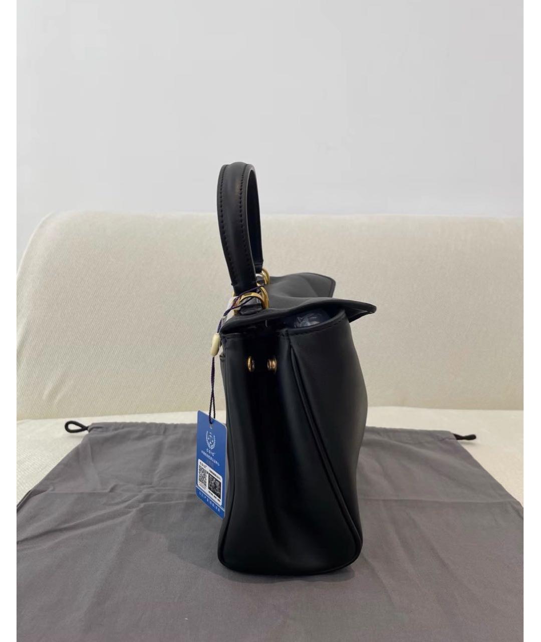 BALENCIAGA Черная кожаная сумка с короткими ручками, фото 5
