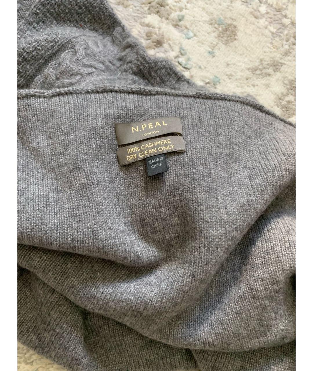 N.PEAL Антрацитовый кашемировый шарф, фото 4