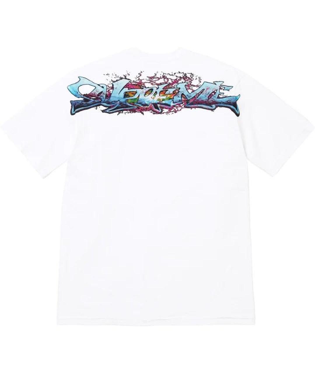 SUPREME Белая хлопковая футболка, фото 2