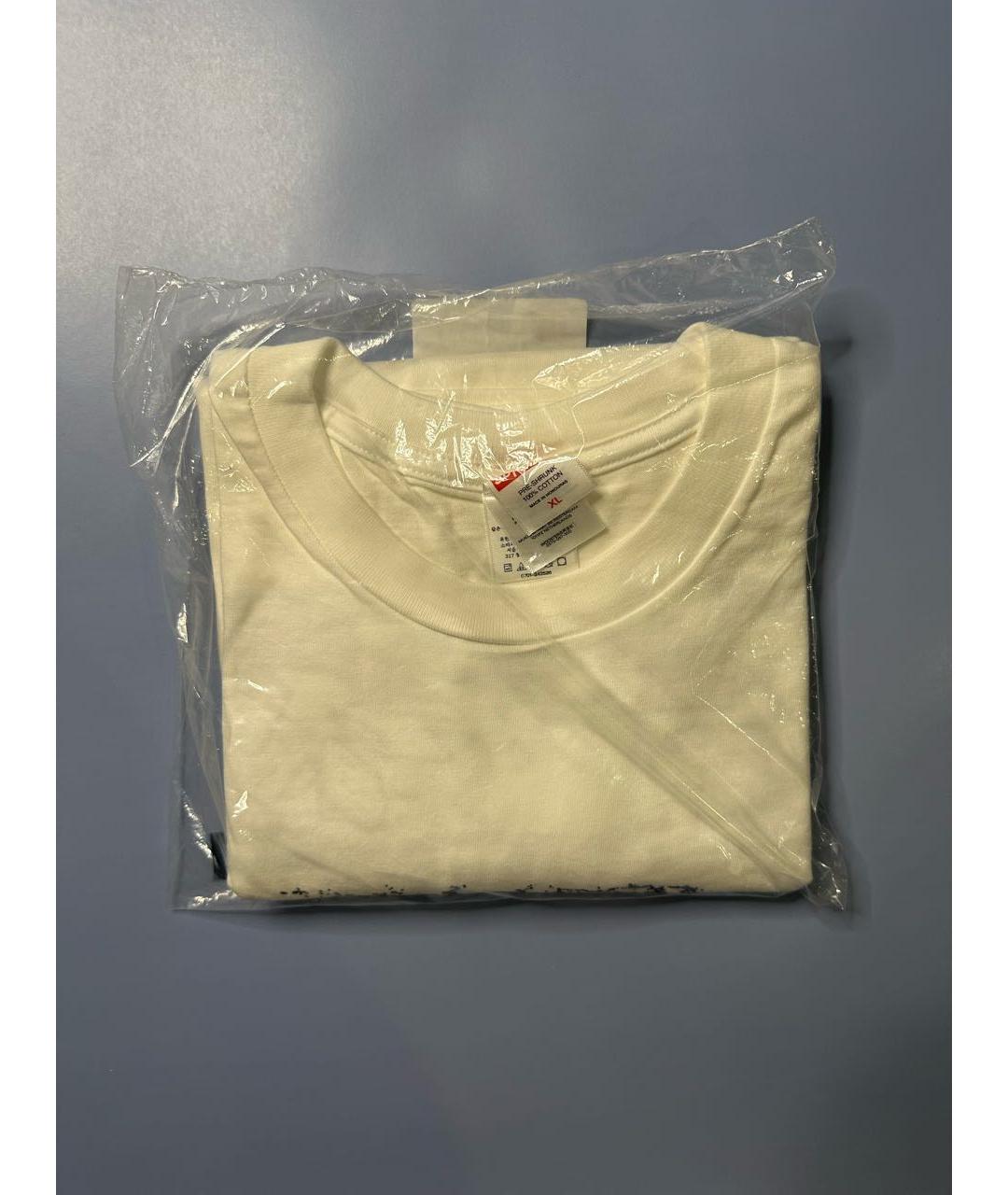 SUPREME Белая хлопковая футболка, фото 3