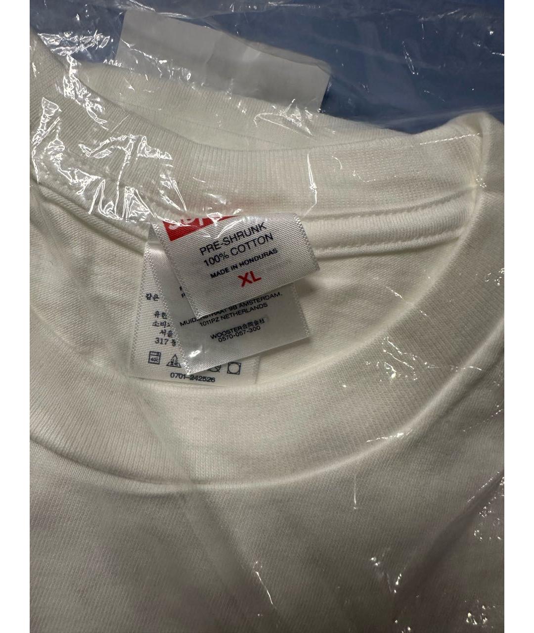 SUPREME Белая хлопковая футболка, фото 4