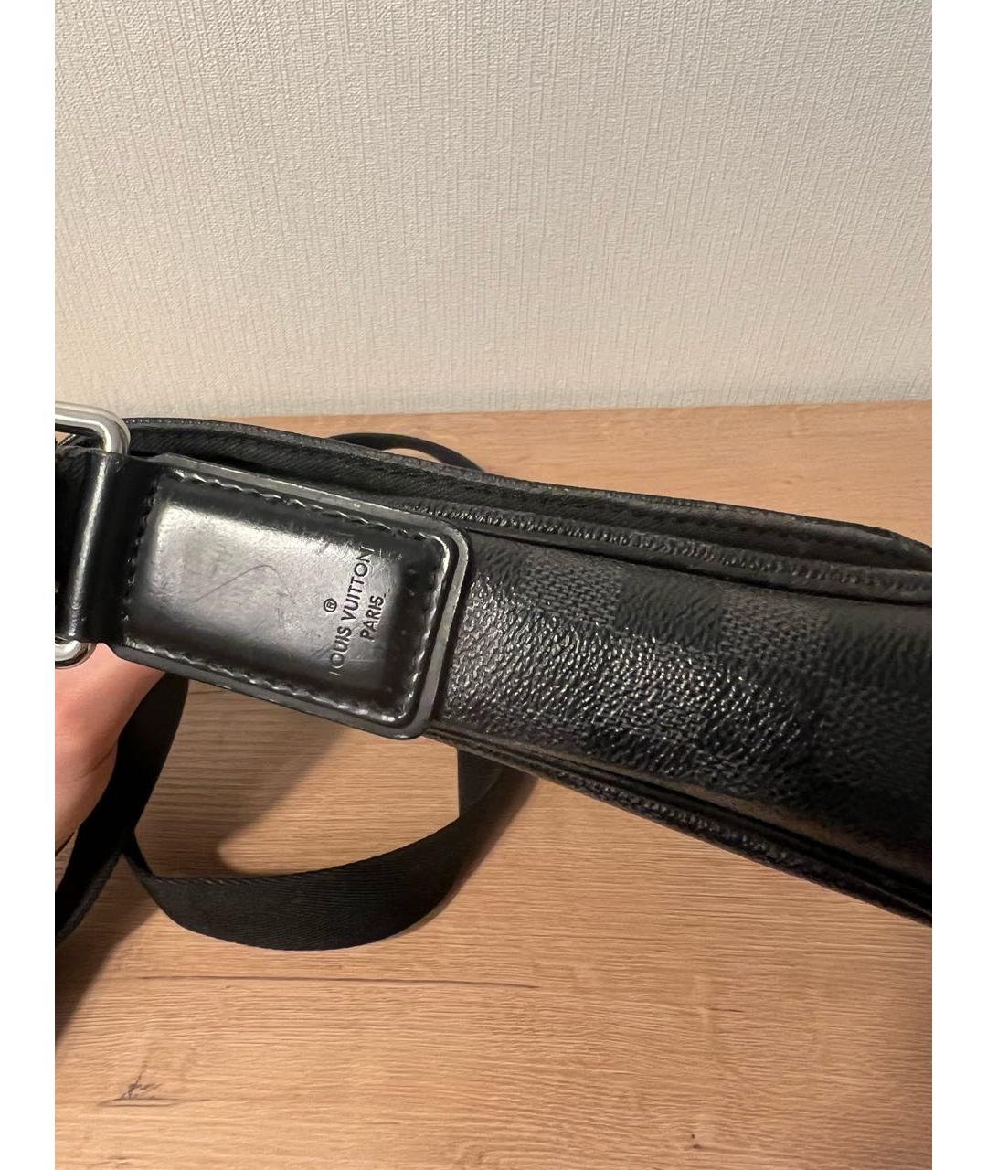 LOUIS VUITTON Серая кожаная сумка на плечо, фото 7