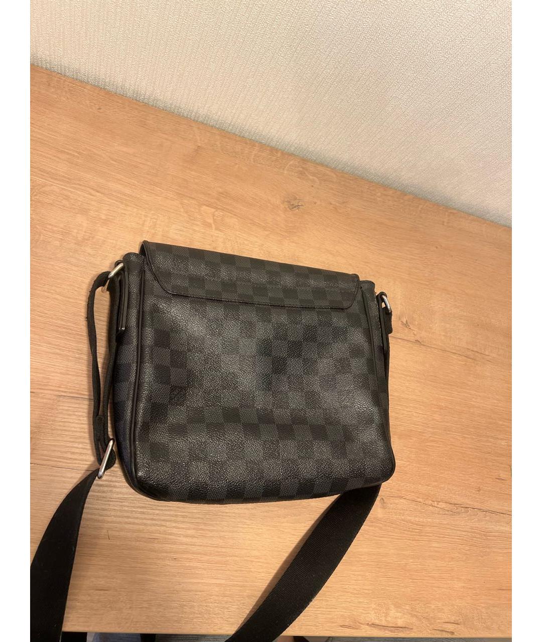 LOUIS VUITTON Серая кожаная сумка на плечо, фото 6