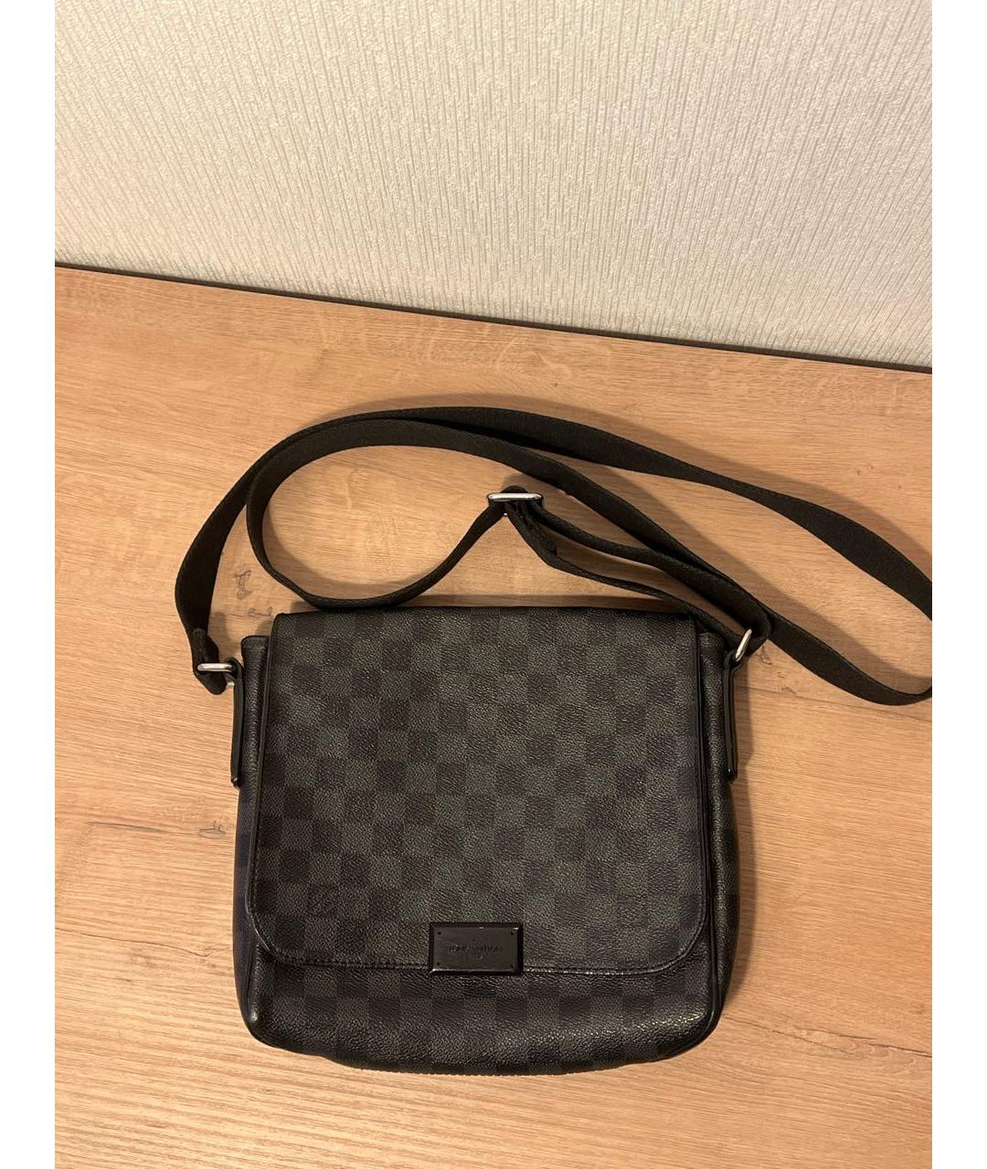 LOUIS VUITTON Серая кожаная сумка на плечо, фото 9