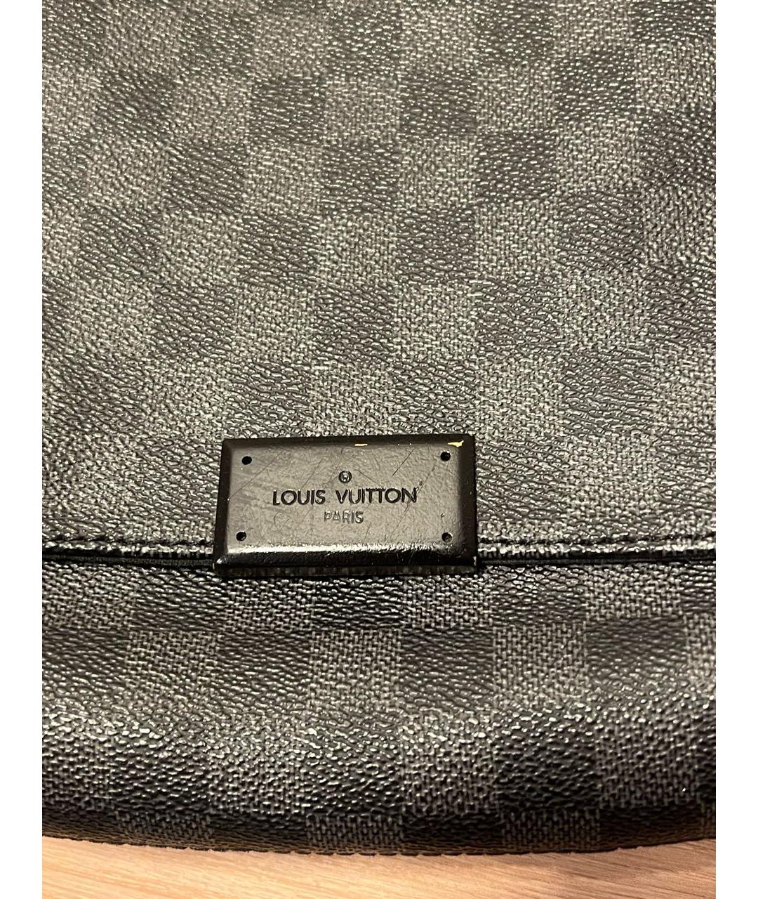 LOUIS VUITTON Серая кожаная сумка на плечо, фото 3