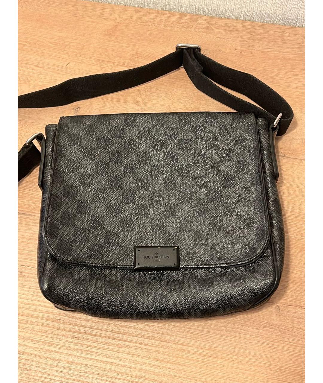 LOUIS VUITTON Серая кожаная сумка на плечо, фото 2