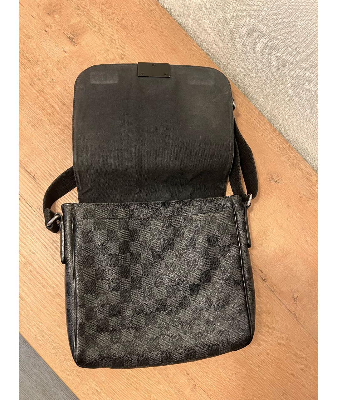 LOUIS VUITTON Серая кожаная сумка на плечо, фото 4