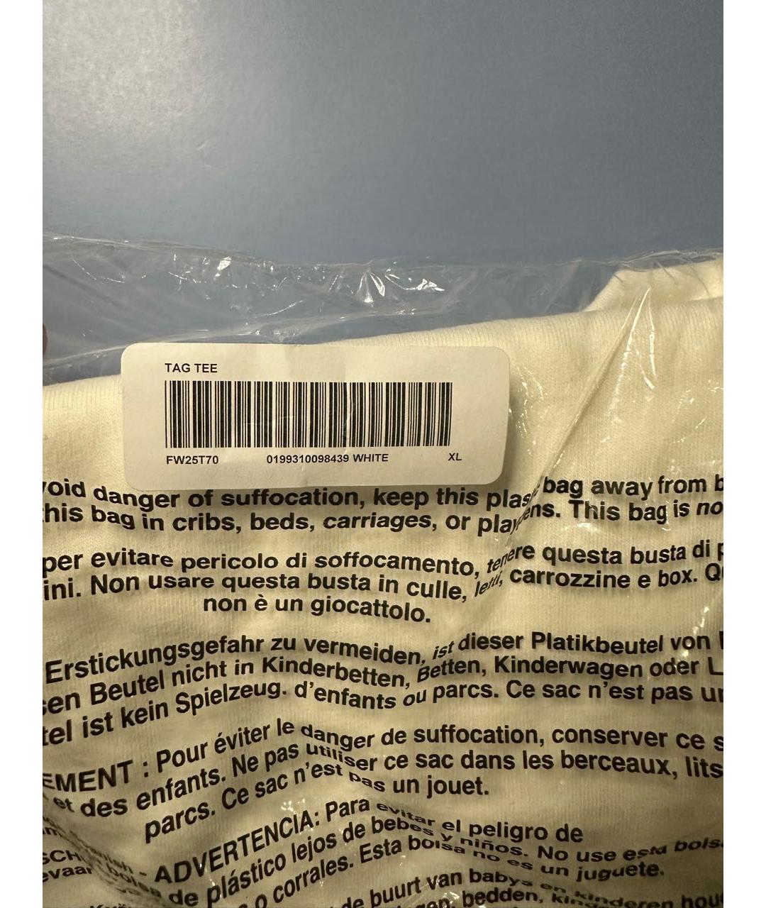 SUPREME Белая хлопковая футболка, фото 6