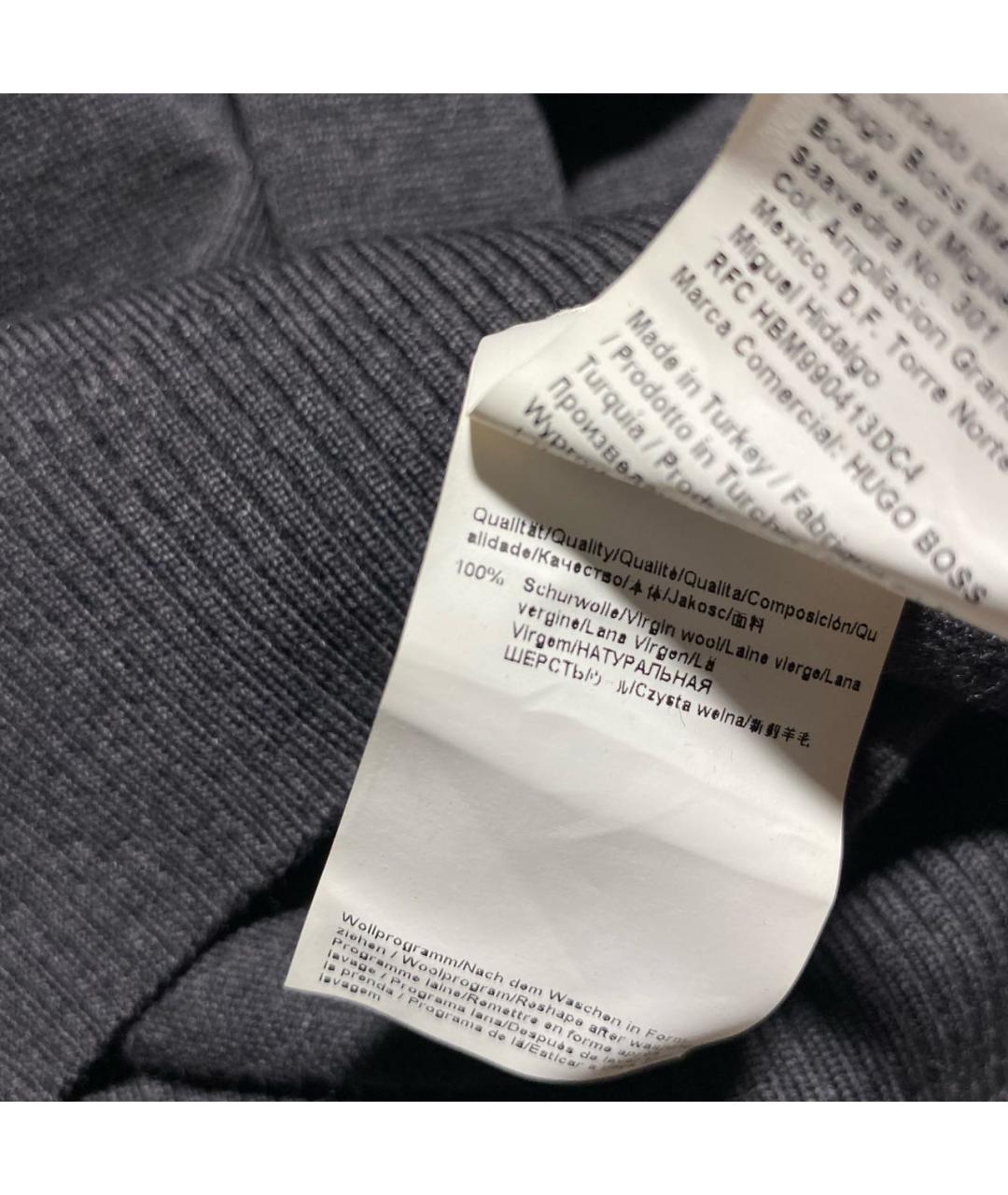 HUGO BOSS Антрацитовый шерстяной джемпер / свитер, фото 7