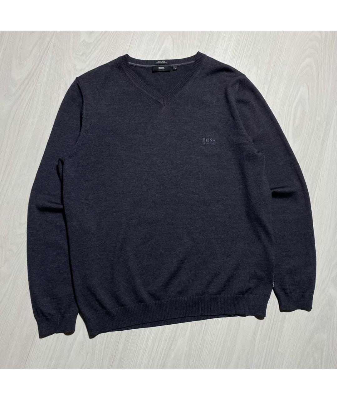 HUGO BOSS Антрацитовый шерстяной джемпер / свитер, фото 4