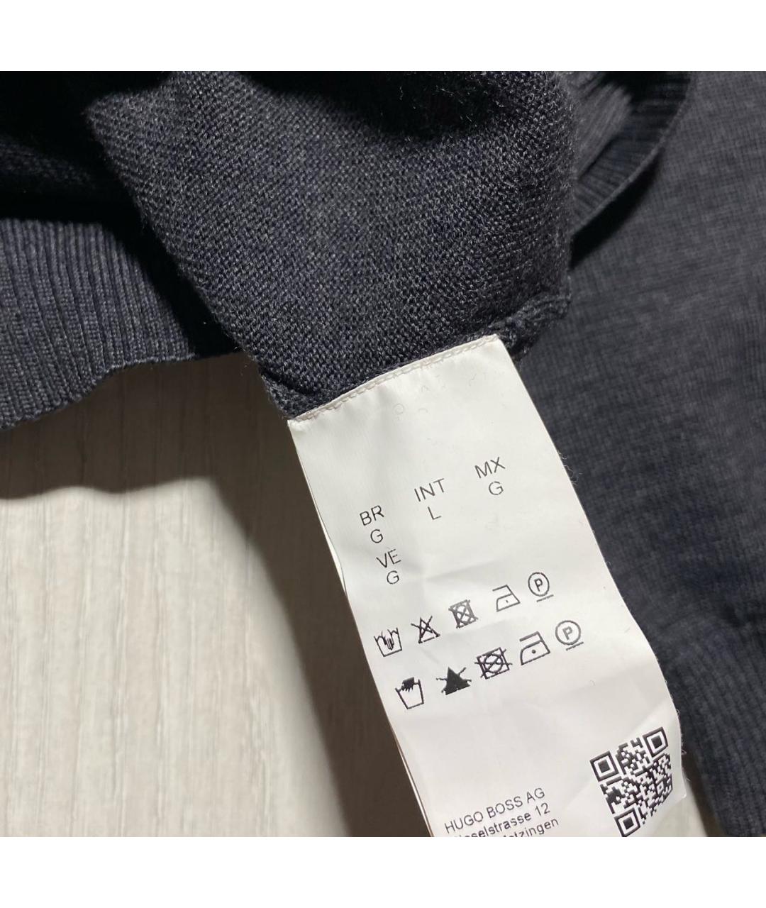 HUGO BOSS Антрацитовый шерстяной джемпер / свитер, фото 6