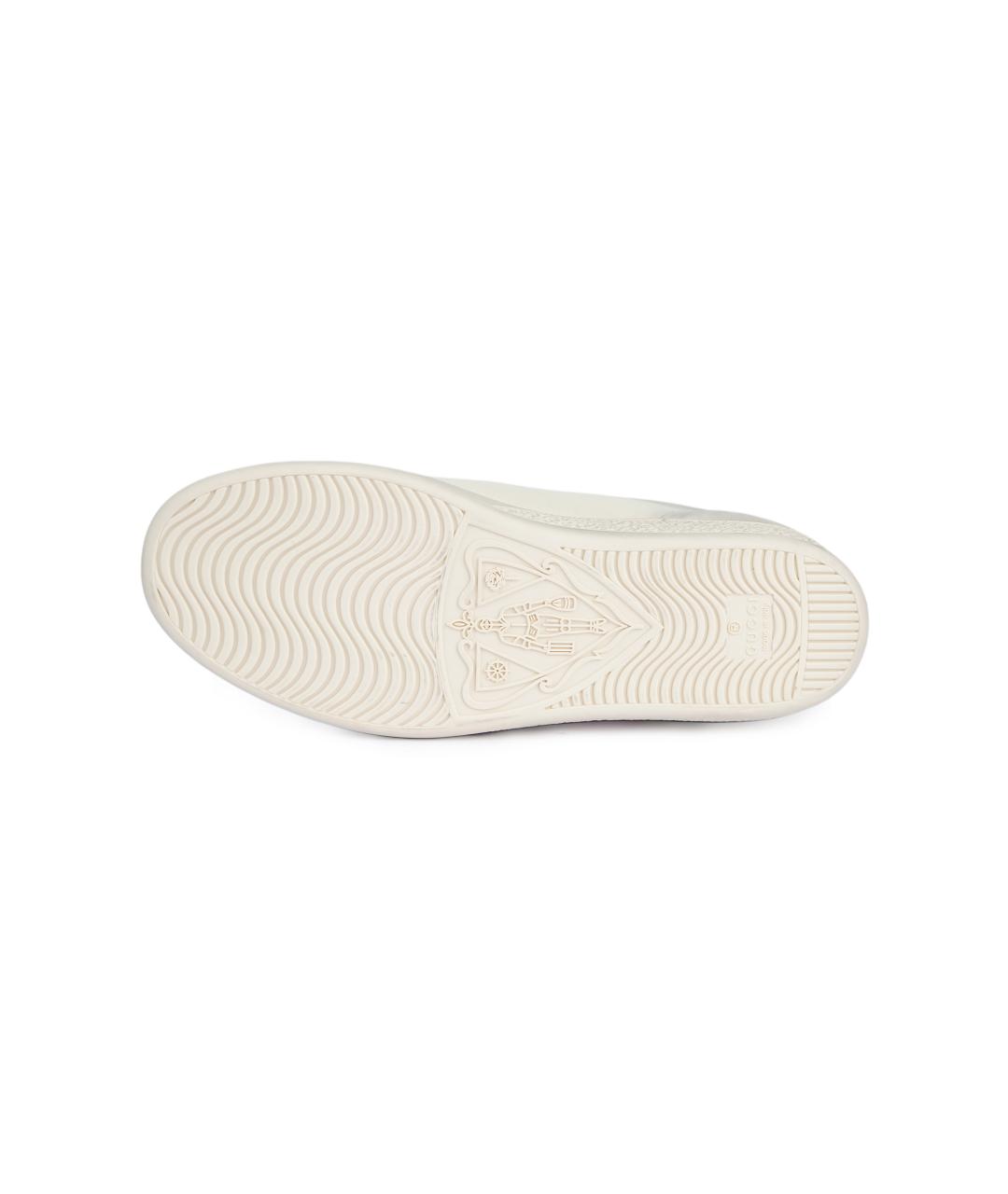 GUCCI Белые кожаные кеды, фото 5