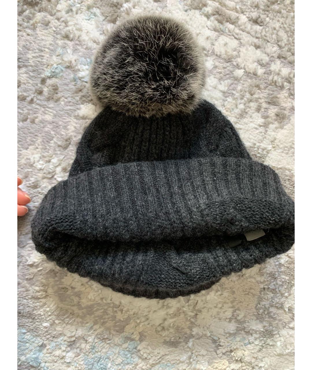 N.PEAL Антрацитовая кашемировая шапка, фото 3