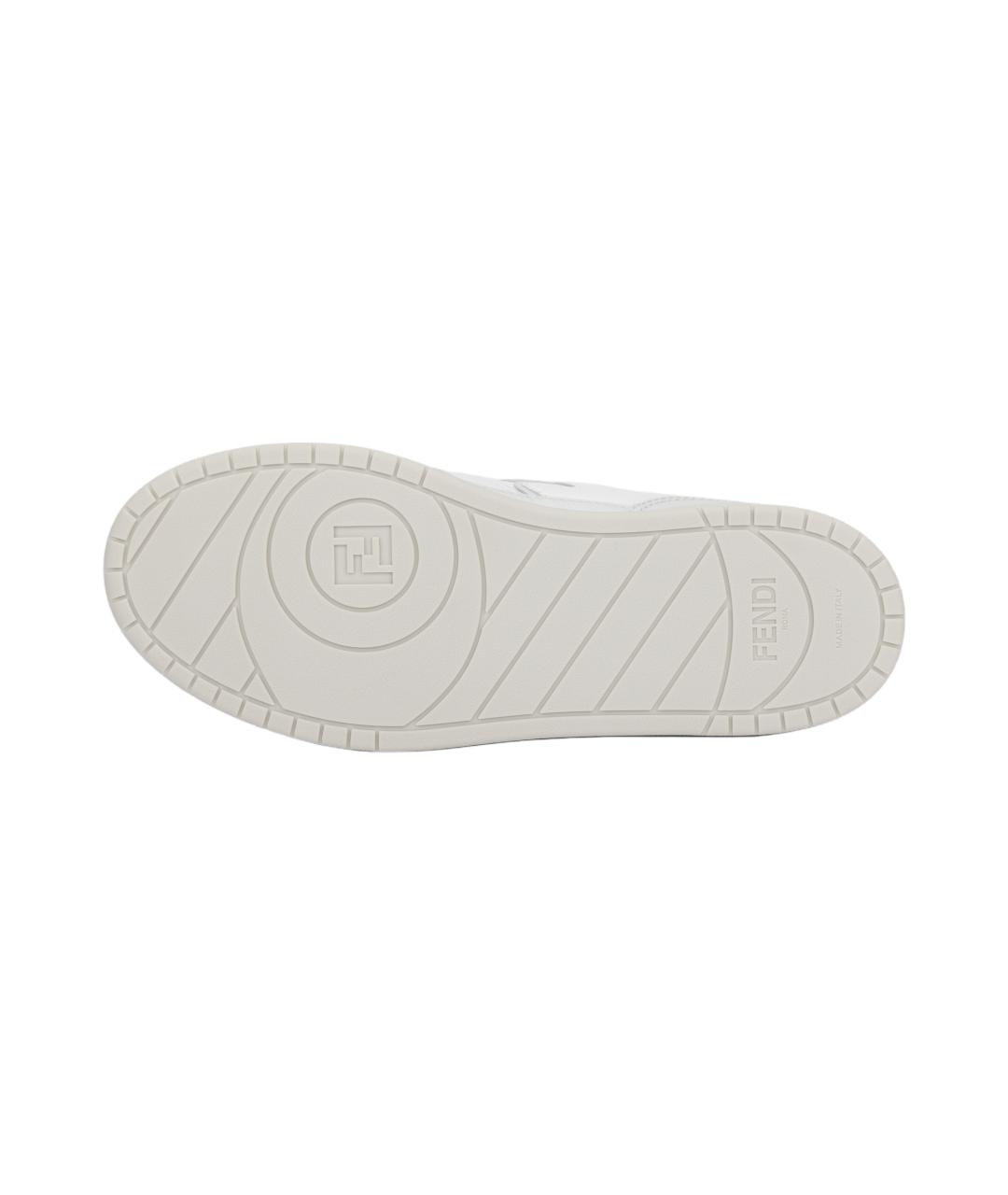 FENDI Белые кожаные кеды, фото 5