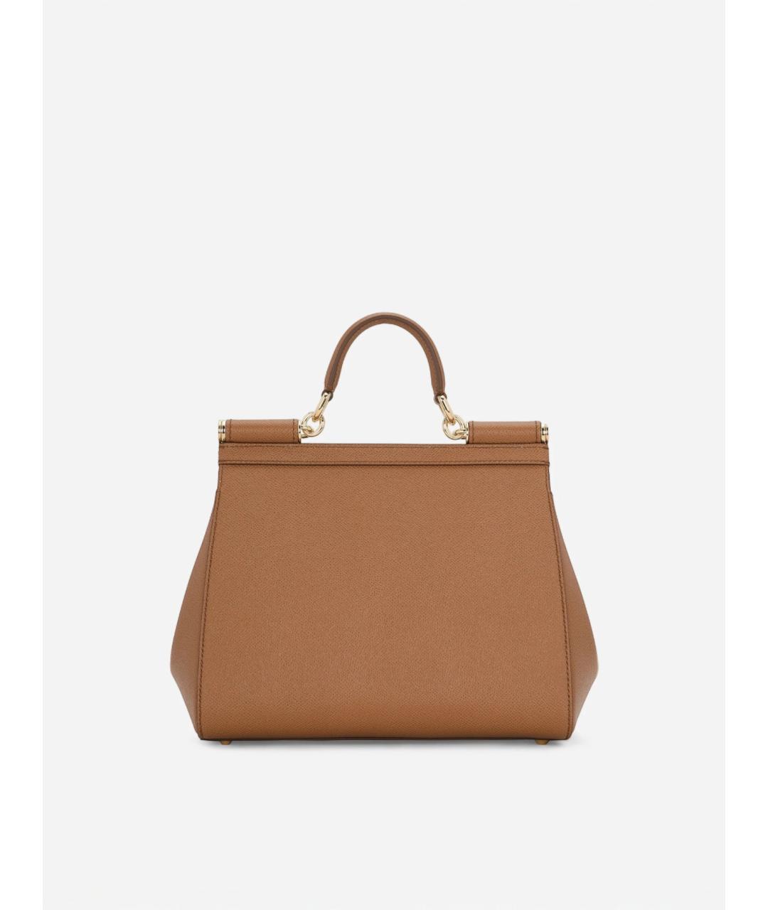 DOLCE&GABBANA Бежевая кожаная сумка тоут, фото 4