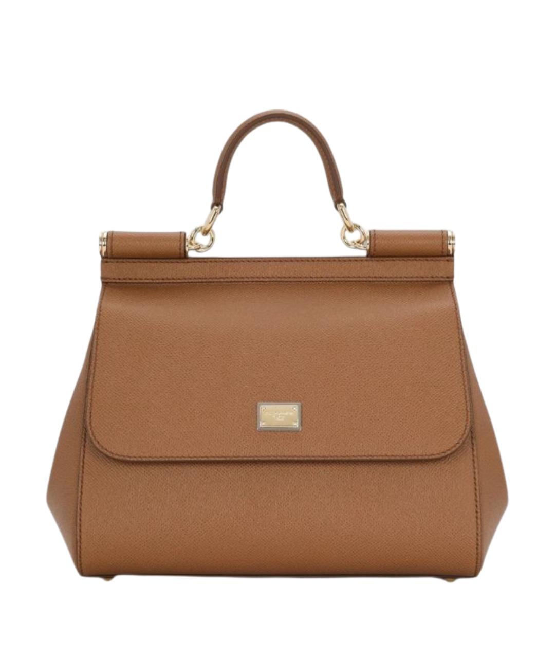 DOLCE&GABBANA Бежевая кожаная сумка тоут, фото 1