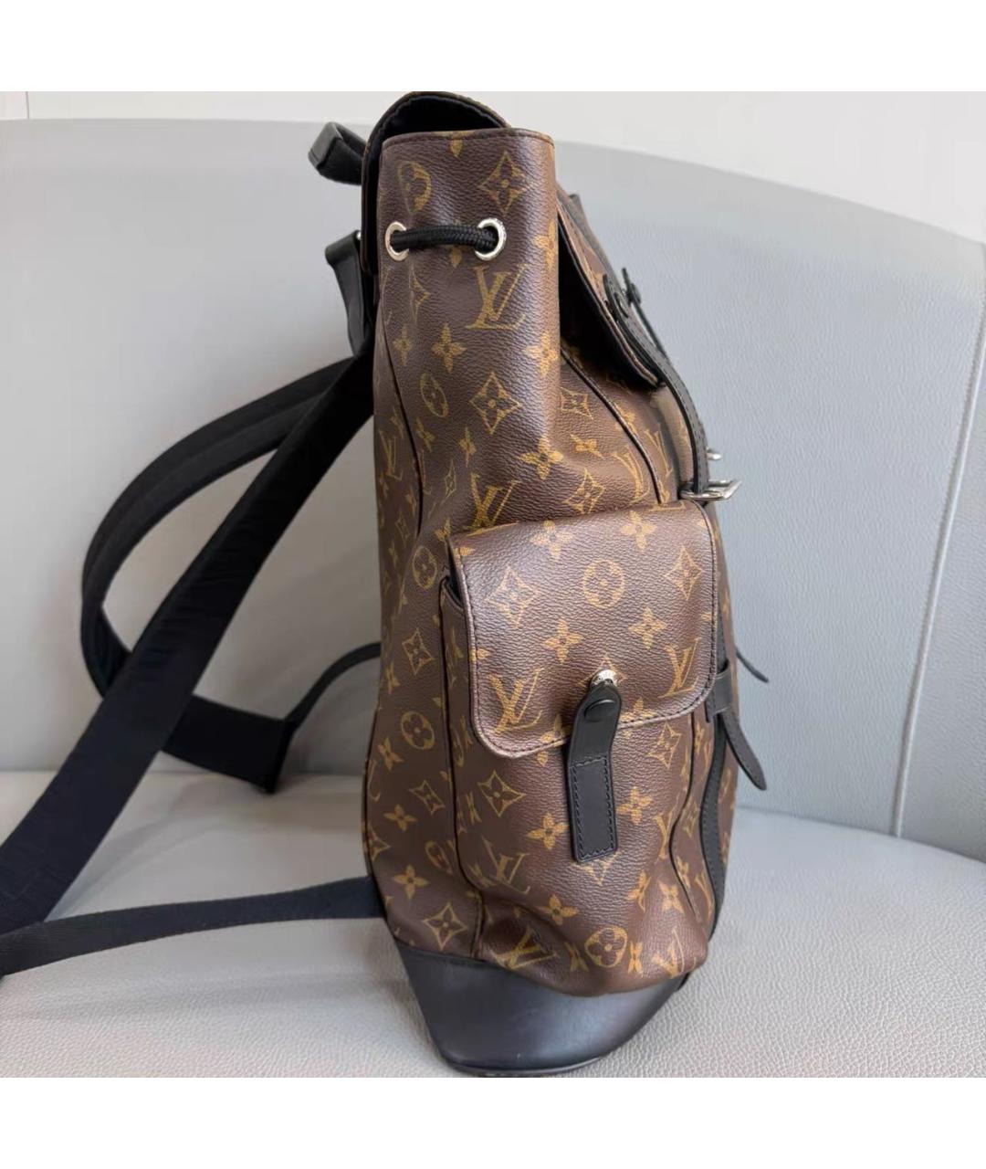 LOUIS VUITTON Коричневый кожаный рюкзак, фото 3