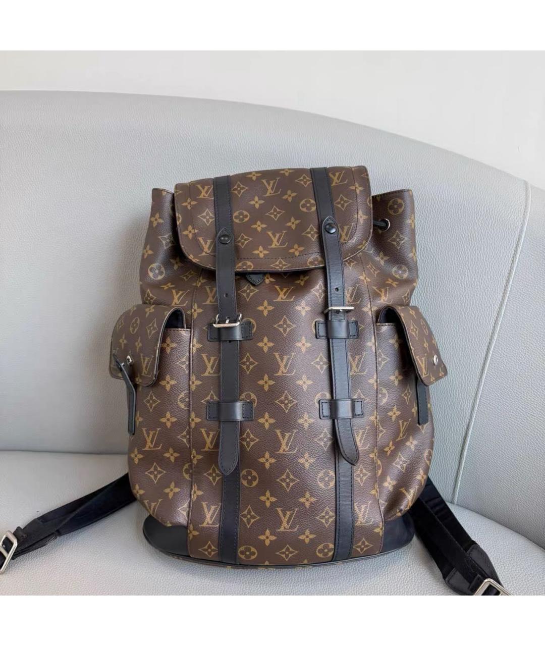 LOUIS VUITTON Коричневый кожаный рюкзак, фото 6